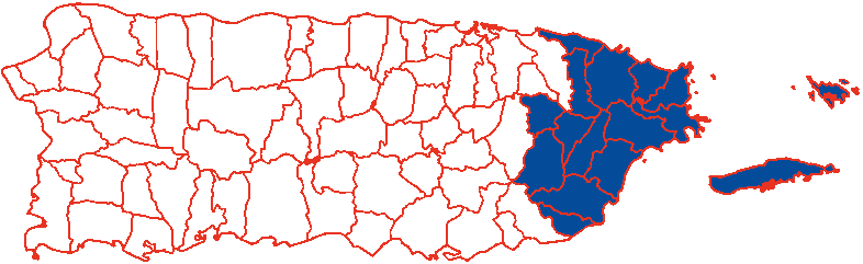 Mapa Área Este Puerto Rico