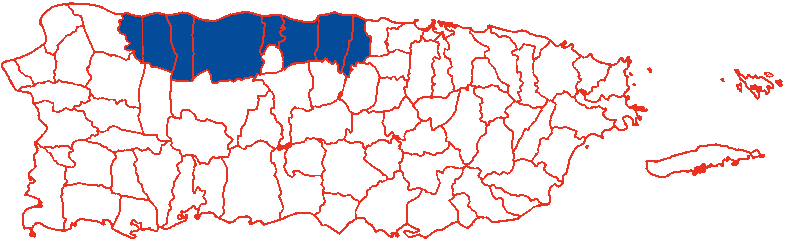 Mapa Área Norte Puerto Rico