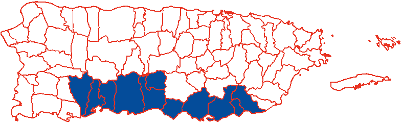 Mapa Área Sur Puerto Rico